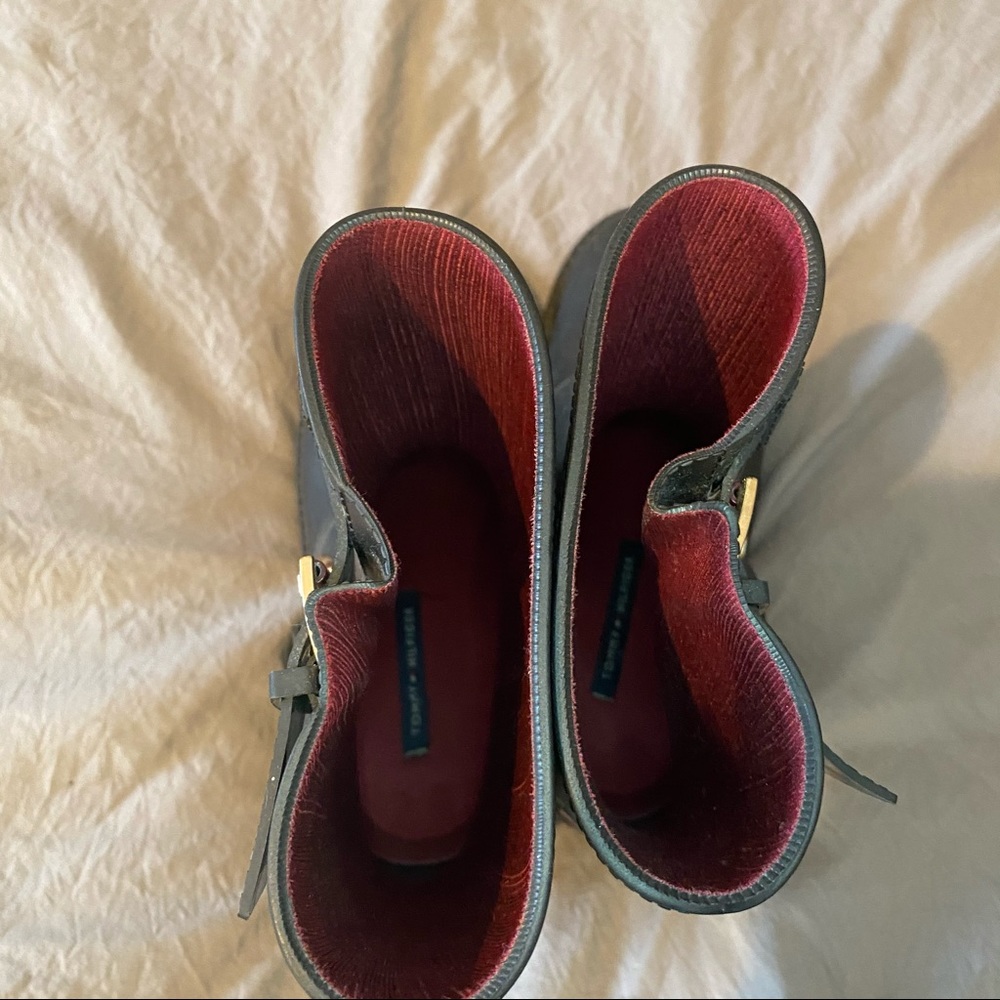 Black Tommy Hilfiger Buckle Rain Boots - Picture 3 of 6